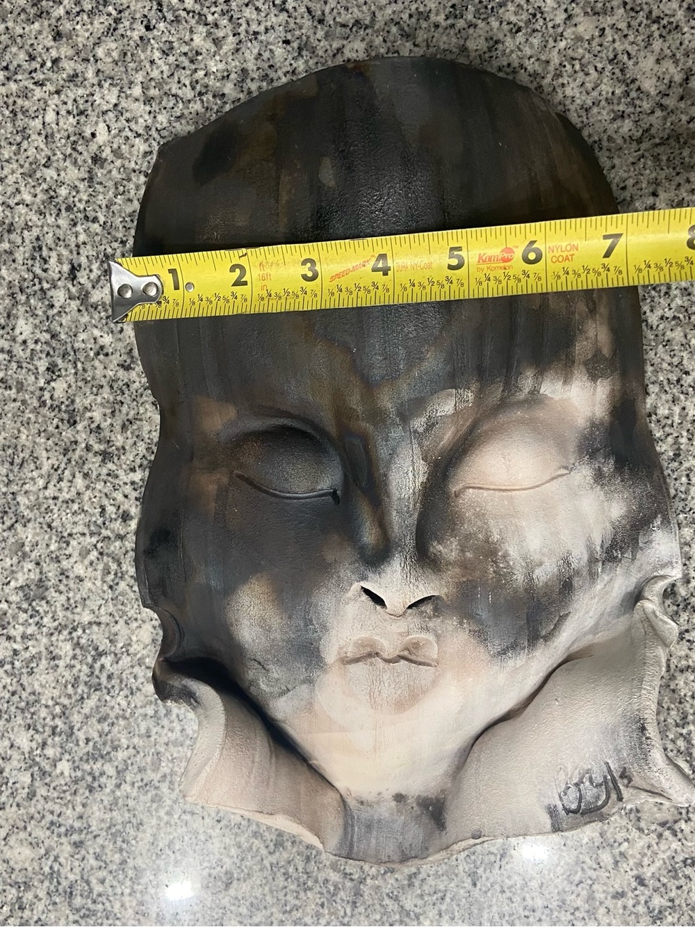 Vintage 1989 Ceramic Art Mask Face Wall Hanging Sculpture Signed Boyle 89 - Picture 16 of 17